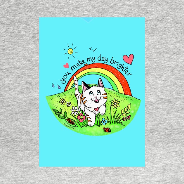 You make my day brighter -  Happy rainbow cat by HappyPawtraits